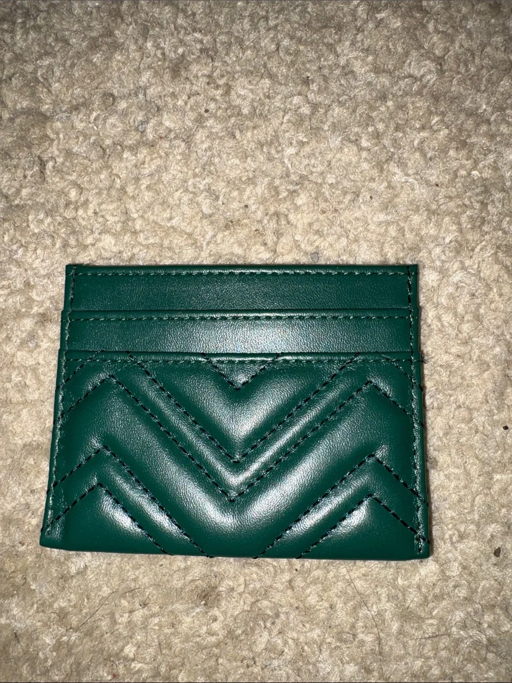 Quilted Green Card Holder